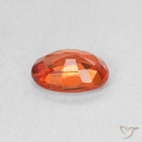 Safira fogo laranja Natural 0.62ct, oval, VVS