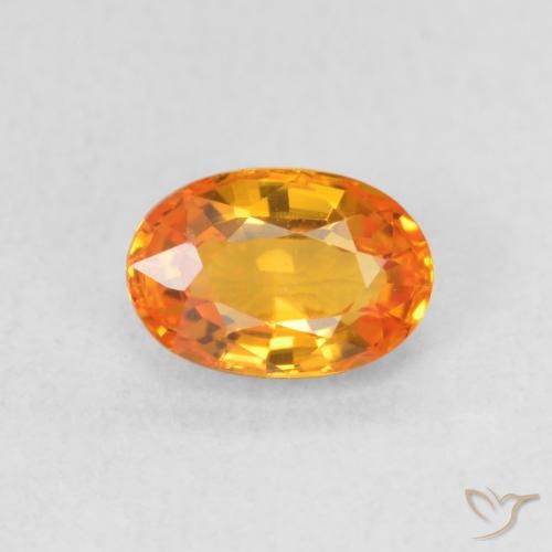 0.64ct Natural Laranja brilhante Safira, oval, VVS