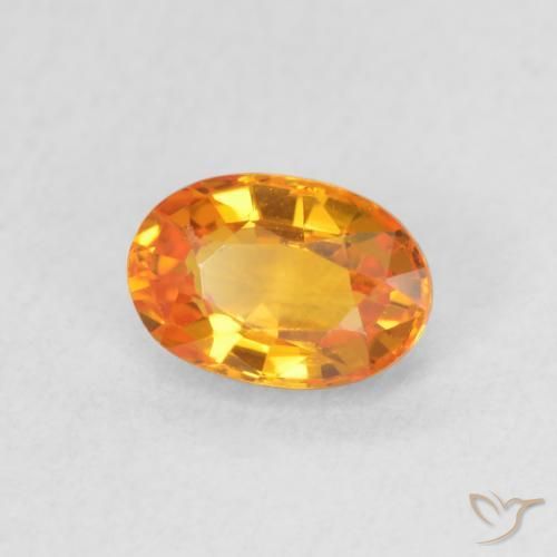 Safira Laranja brilhante Natural 0.64ct, oval, VVS