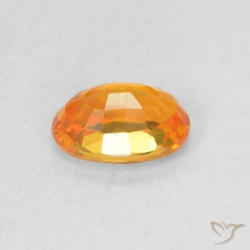 Safira Laranja brilhante Natural 0.64ct, oval, VVS