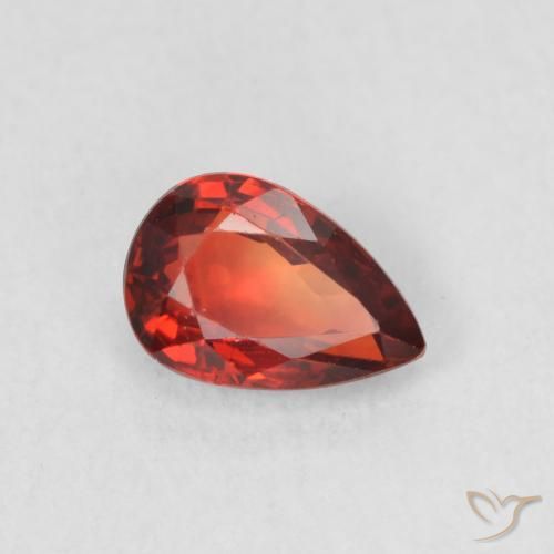 Safira Vermelho escuro Natural 0.59ct, Formato de pêra, VVS