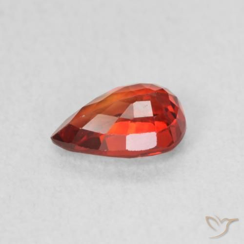 Safira Vermelho escuro Natural 0.59ct, Formato de pêra, VVS