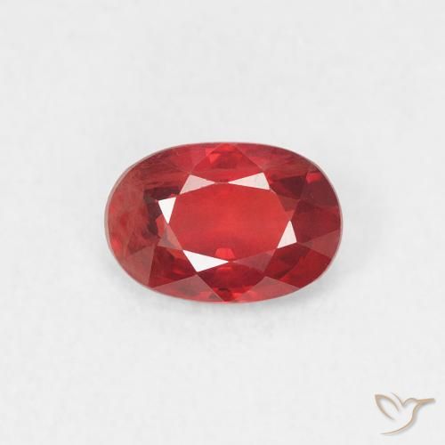 0.61ct Natural vermelho médio Safira, oval, VS