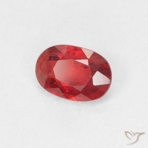 Safira vermelho médio Natural 0.61ct, oval, VS