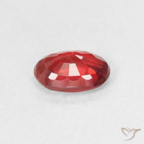Safira vermelho médio Natural 0.61ct, oval, VS