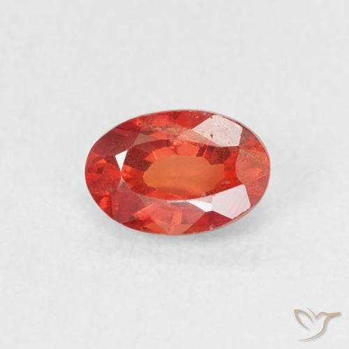 0.64ct Natural vermelho médio Safira, oval, VS