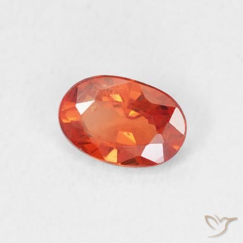 Safira laranja quente Natural 0.55ct, oval, VS