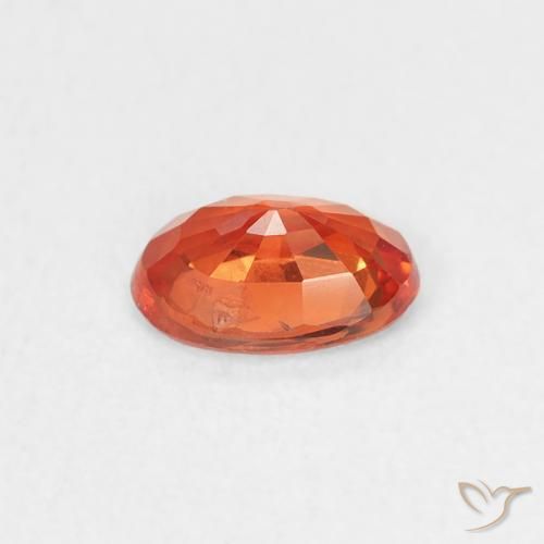 Safira laranja quente Natural 0.55ct, oval, VS
