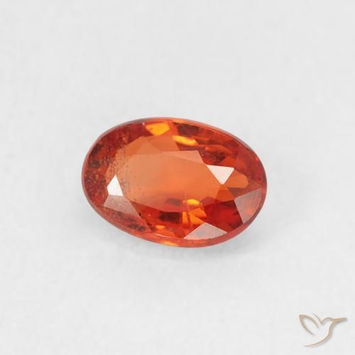 Safira fogo laranja Natural 0.58ct, oval, VS