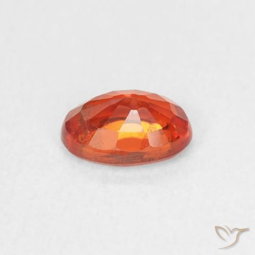 Safira fogo laranja Natural 0.58ct, oval, VS