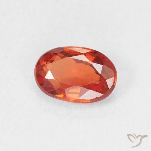 Safira fogo laranja Natural 0.64ct, oval, VS
