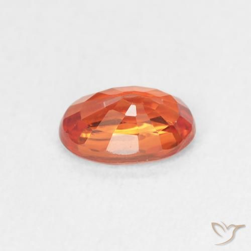 Safira fogo laranja Natural 0.64ct, oval, VS