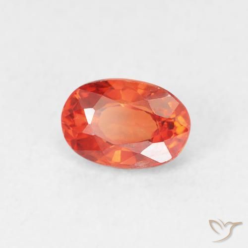 Safira Laranja Médio Natural 0.68ct, oval, VS