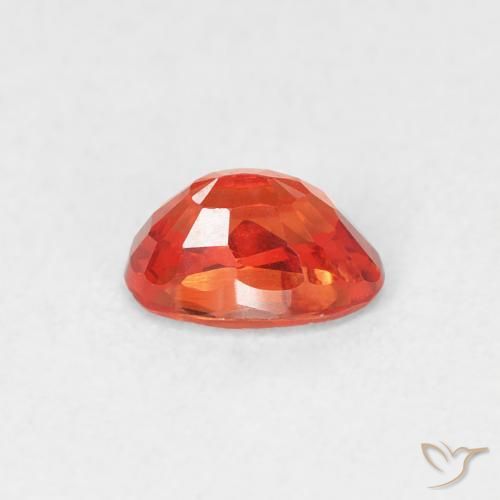 Safira Laranja Médio Natural 0.68ct, oval, VS