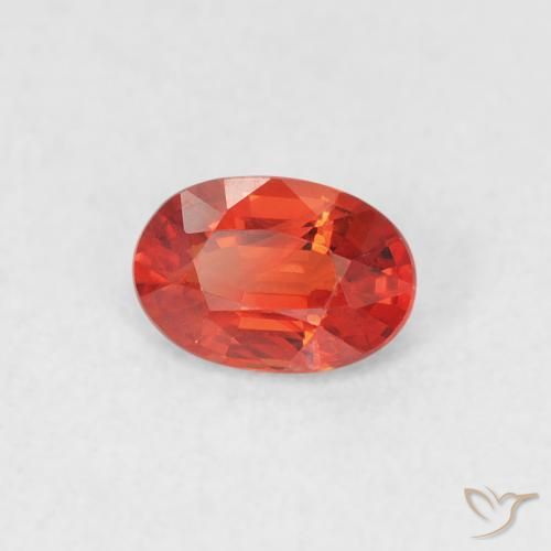 Safira vermelho médio Natural 0.57ct, oval, VS