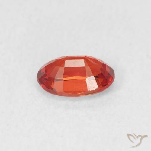 Safira vermelho médio Natural 0.57ct, oval, VS