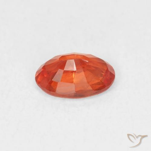 Safira âmbar laranja Natural 0.54ct, oval, VS
