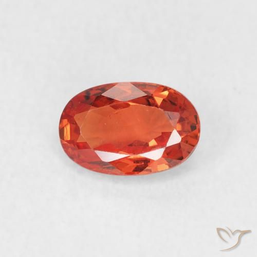 0.68ct Natural laranja quente Safira, oval, VS