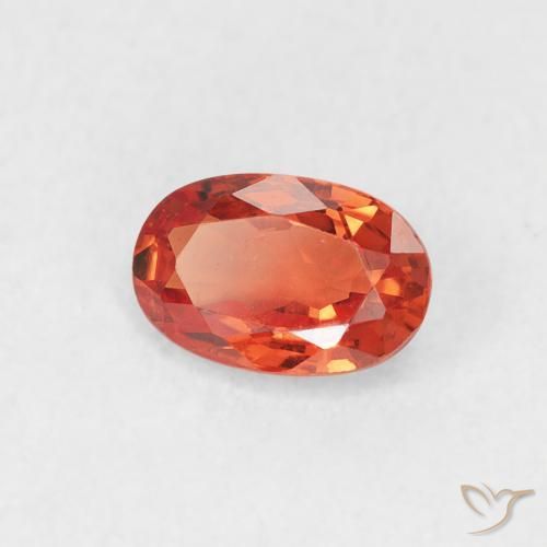 Safira laranja quente Natural 0.68ct, oval, VS