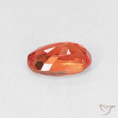 Safira laranja quente Natural 0.68ct, oval, VS