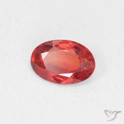 Safira vermelho médio Natural 0.53ct, oval, VS