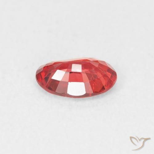 Safira vermelho médio Natural 0.53ct, oval, VS