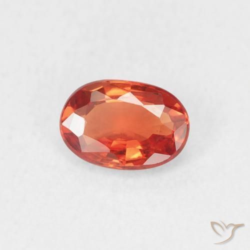 Safira Laranja Médio Natural 0.56ct, oval, VVS-VS