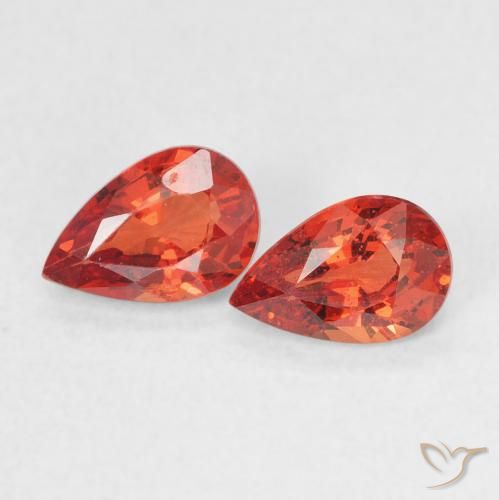 Pedras preciosas de Safira vermelho médio natural de 1.10 ct, Formato de pêra, VVS-VS