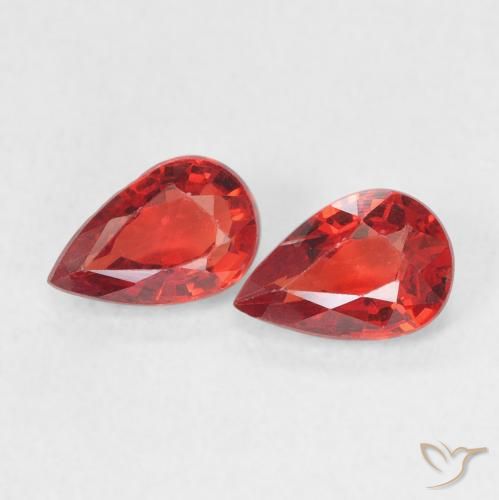 1.06ctw Natural Fogo vermelho Safira, Formato de pêra, VVS-VS