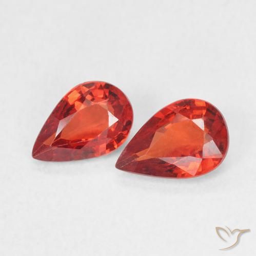 Pedras preciosas de Safira vermelho intenso natural de 0.99 ct, Formato de pêra, VVS-VS