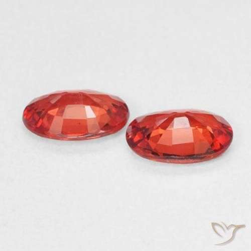 Pedras preciosas de Safira Vermelho Carmesim Brilhante natural de 0.95 ct, oval, VVS-VS