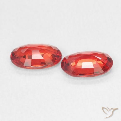 Pedras preciosas de Safira Vermelho brilhante natural de 0.94 ct, oval, VVS