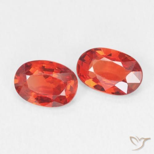 Pedras preciosas de Safira vermelho intenso natural de 0.96 ct, oval, VVS-VS