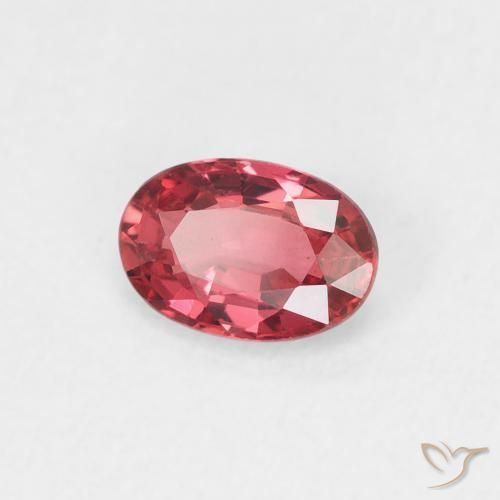Safira vermelho médio Natural 0.55ct, oval, VVS