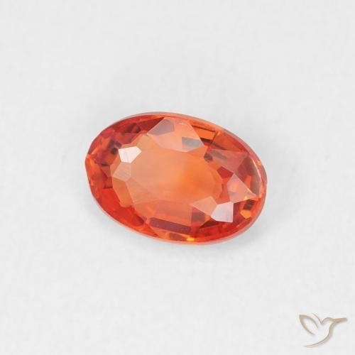 Safira fogo laranja Natural 0.53ct, oval, VVS