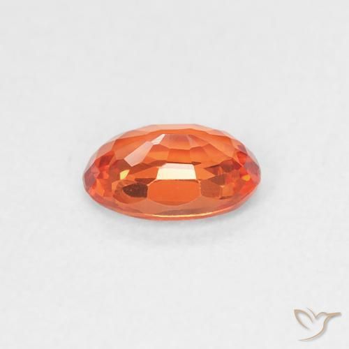 Safira fogo laranja Natural 0.53ct, oval, VVS