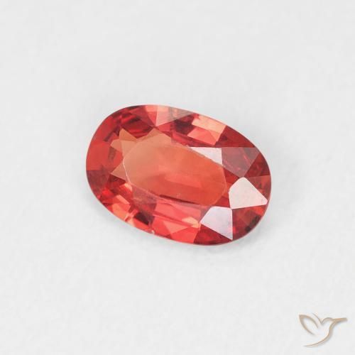Safira vermelho intenso Natural 0.53ct, oval, VVS
