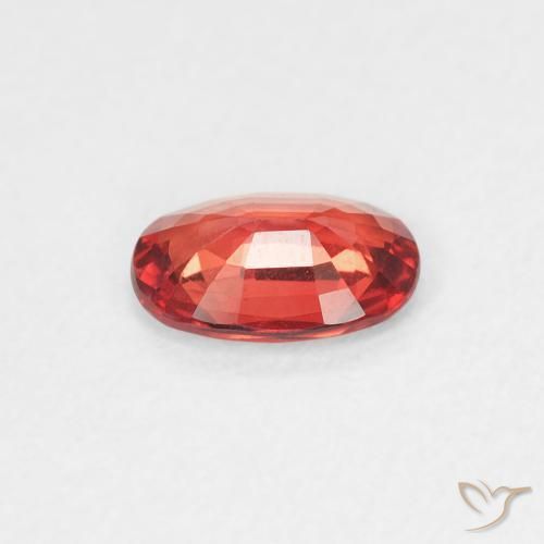 Safira vermelho intenso Natural 0.53ct, oval, VVS
