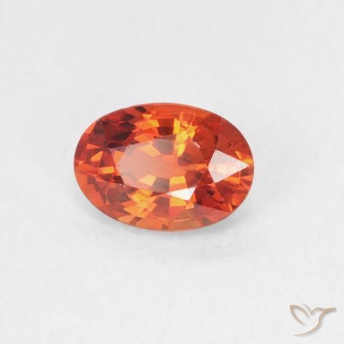 Safira vermelho médio Natural 0.63ct, oval, VVS