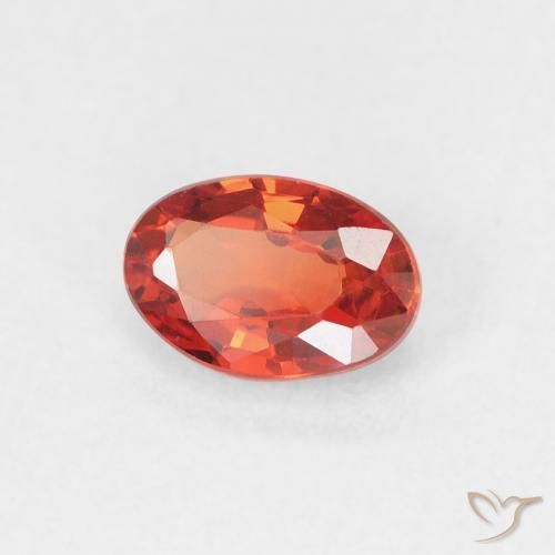 Safira vermelho intenso Natural 0.67ct, oval, VVS