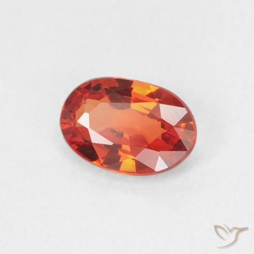 Safira Vermelho Carmesim Brilhante Natural 0.65ct, oval, VVS
