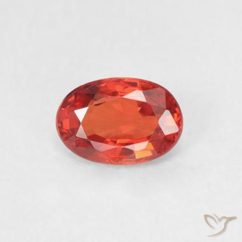 0.56ct Natural vermelho médio Safira, oval, VVS