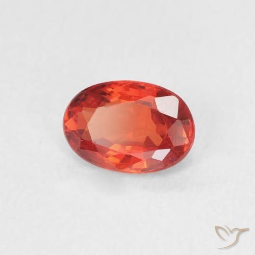 Safira vermelho médio Natural 0.56ct, oval, VVS