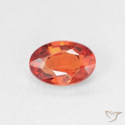 0.64ct Natural laranja avermelhado Safira, oval, VVS