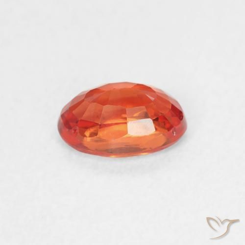Safira laranja avermelhado Natural 0.64ct, oval, VVS
