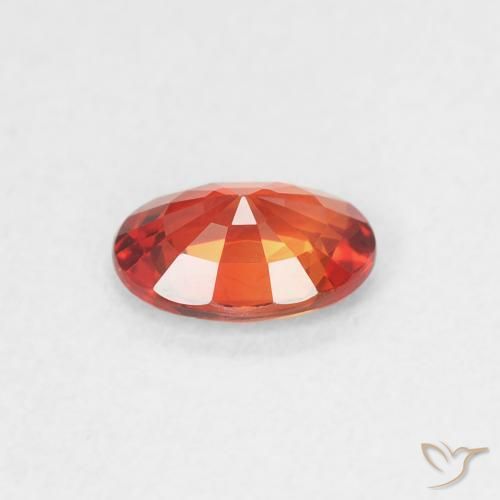 Safira vermelho médio Natural 0.51ct, oval, VVS