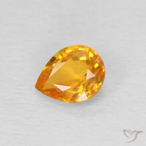 0.70ct Natural Laranja-Ouro Safira, Formato de pêra, VS