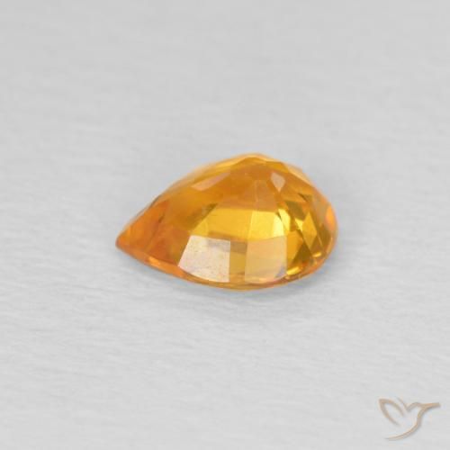 Safira Laranja-Ouro Natural 0.70ct, Formato de pêra, VS