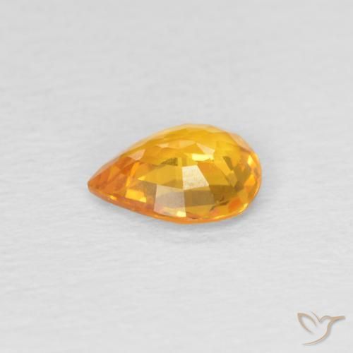 Safira Laranja Médio Natural 0.60ct, Formato de pêra, VVS-VS