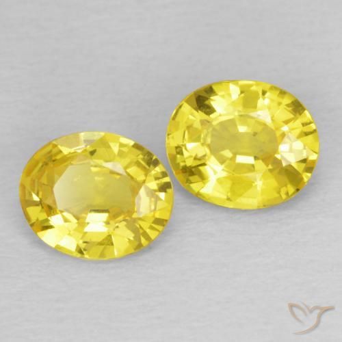 Pedras preciosas de Safira Amarelo cibernético natural de 1.23 ct, oval, VS